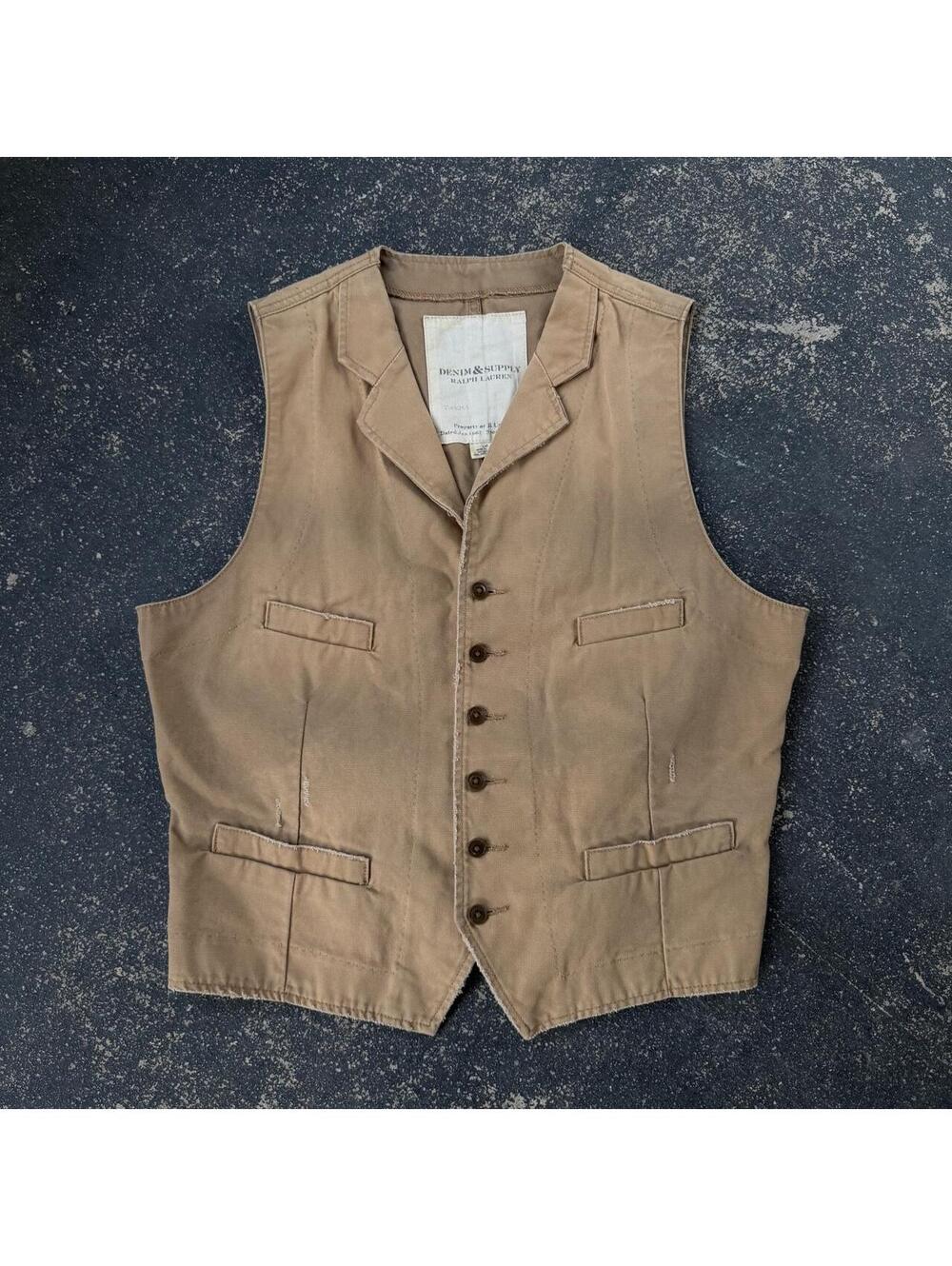Vintage Washed Denim & Supply Ralph Lauren Canvas Vest